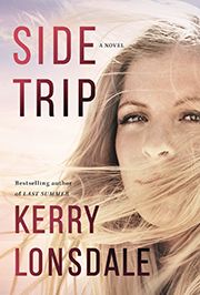 A young blonde woman stares at the reader, hair blowing -- Side Trip book cover