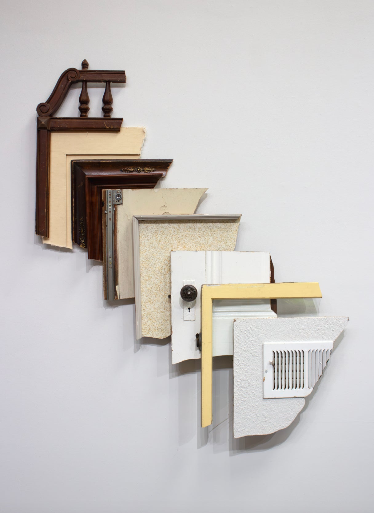 A series of corners of doors and walls