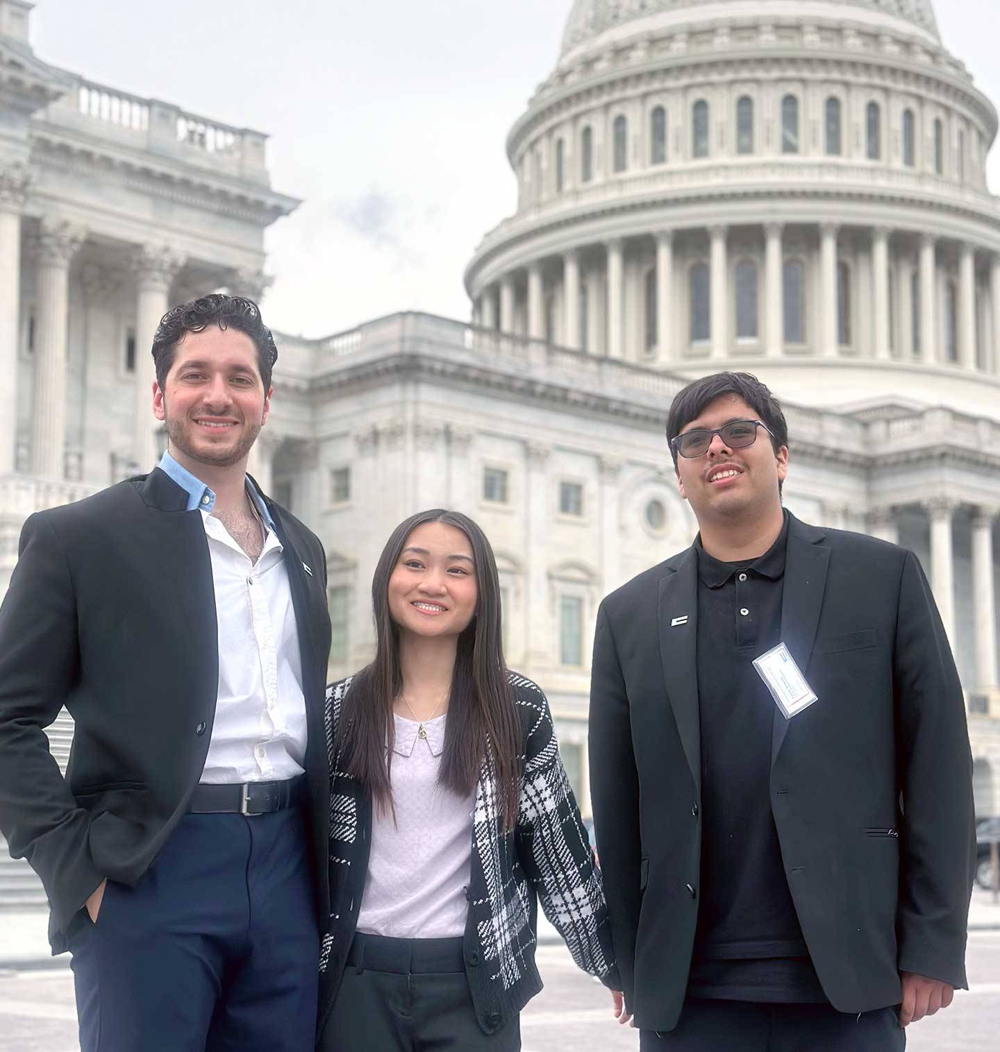 Group of students in front of the capitol building in Washington D.C. 