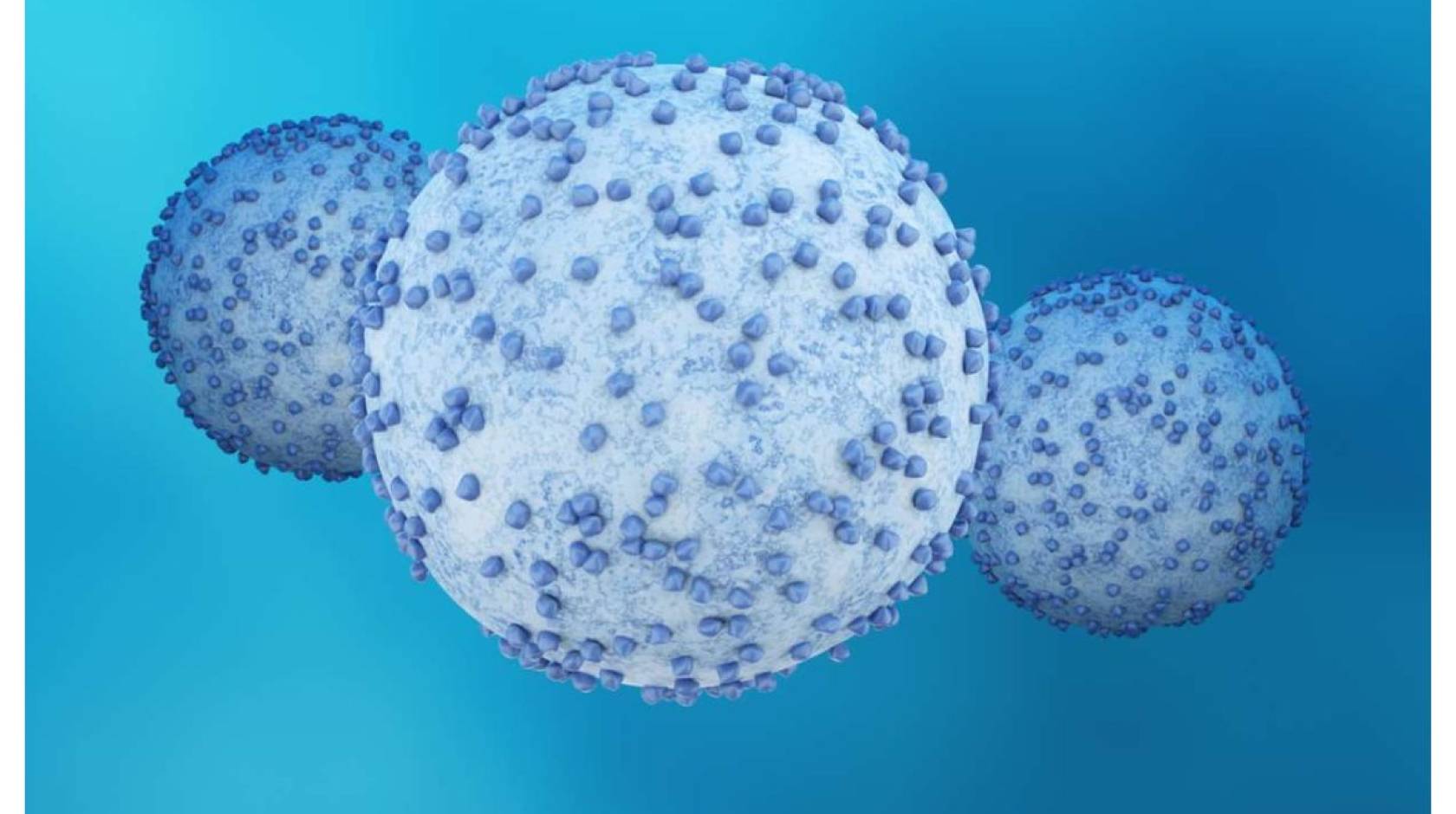Illustration of pancreatic cancer cells against blue background