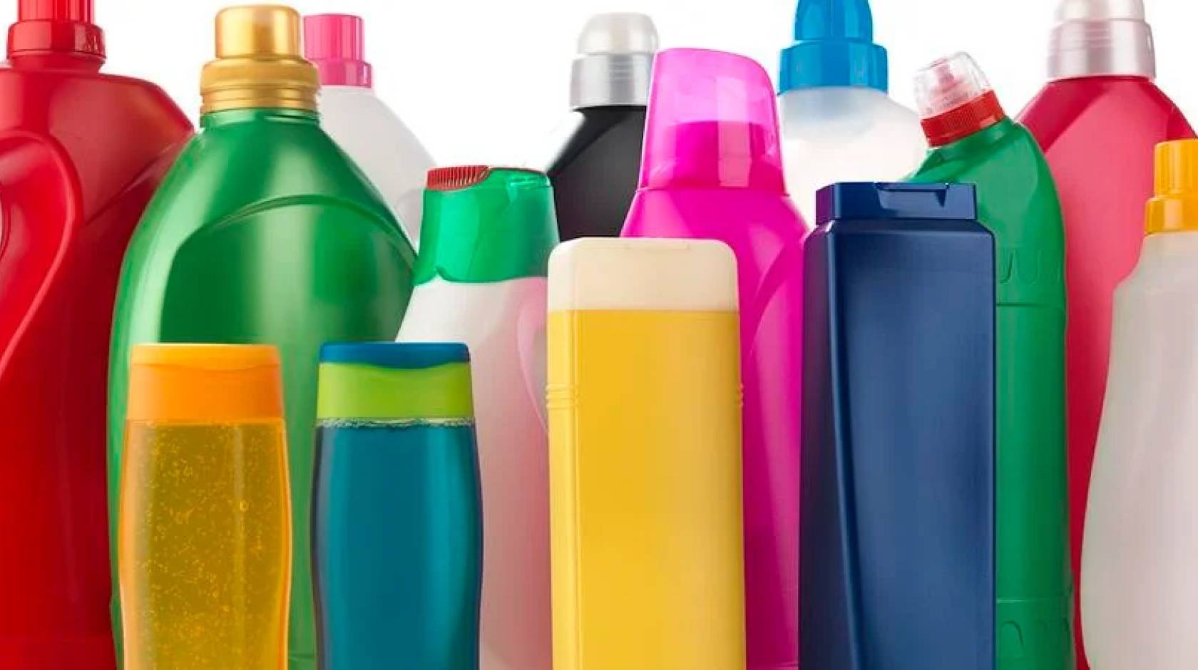 A collection of colorful plastic bottles