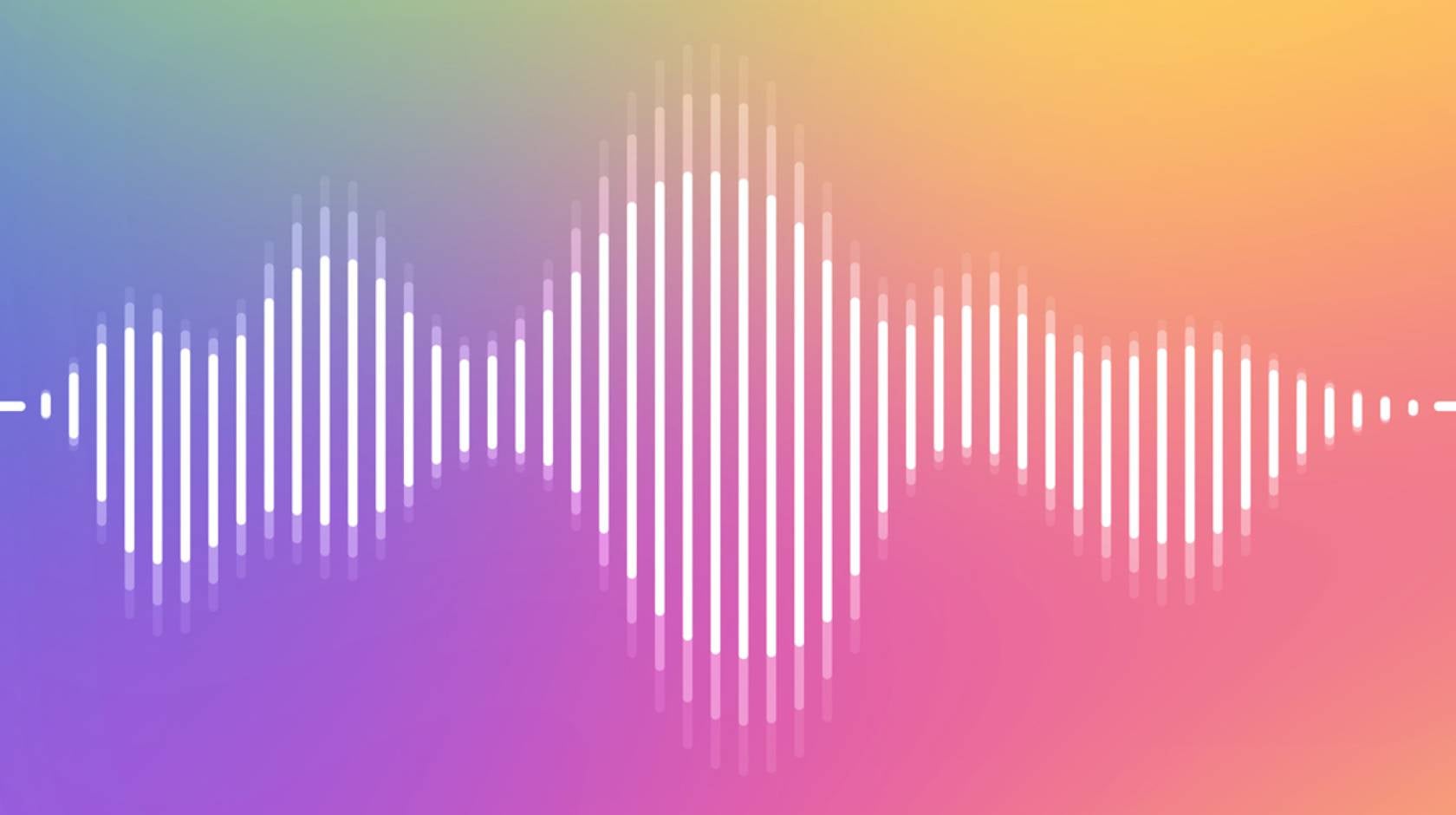 A rainbow-hued visualization of an audio wave