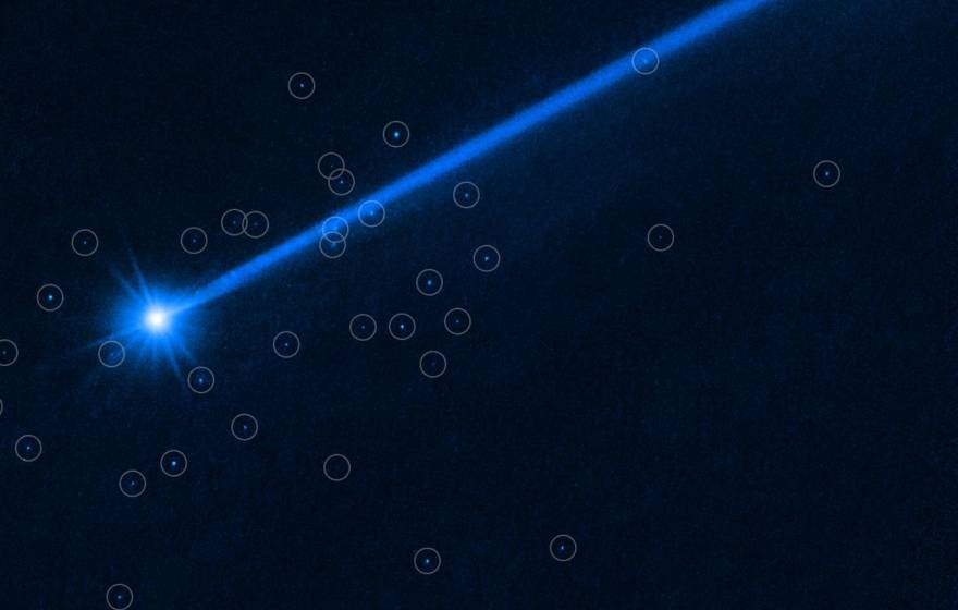 Asteroid surrounded by boulders