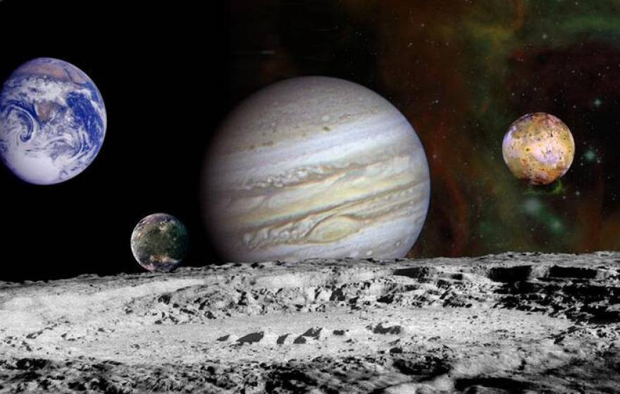 Solar system and moons of Jupiter