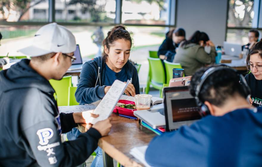 Students working together at a table