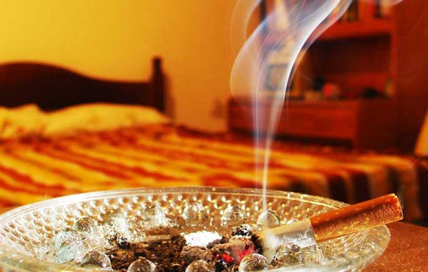 cigarette in ashtray