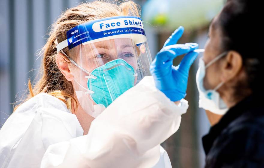 COVID-19 test being administered