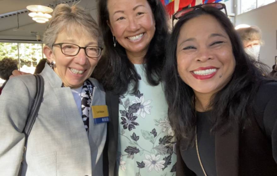 Campus Provost and Executive Vice Chancellor Lori Kletzer, John R. Lewis College Provost Flora Lu, and Dean of the Arts Division Celine Parreñas Shimizu