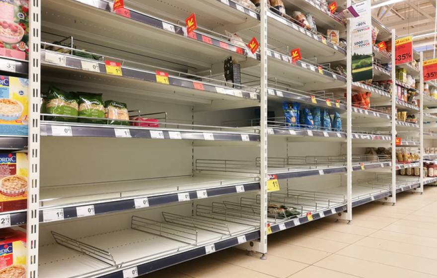 empty supermarket shelves