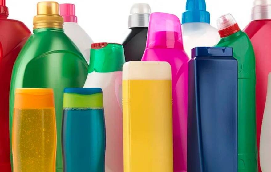 A collection of colorful plastic bottles