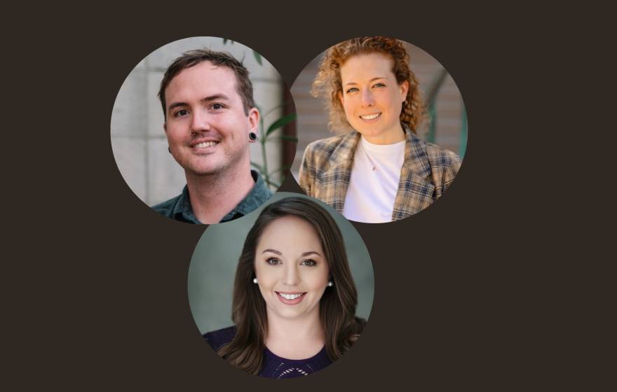 The headshots of three young people together in one image