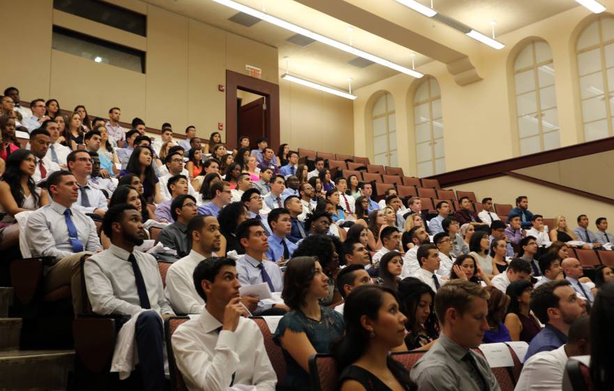 Med students in a lecture hall