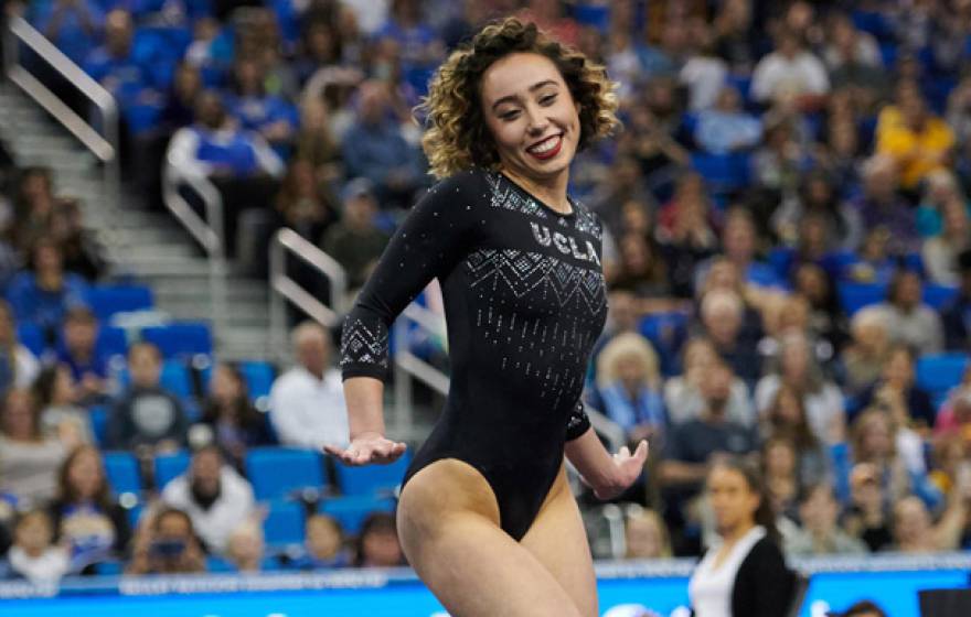 Katelyn Ohashi doing a floor routine