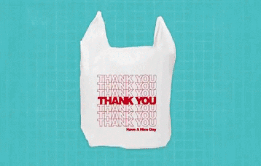 A plastic bag being X'd out