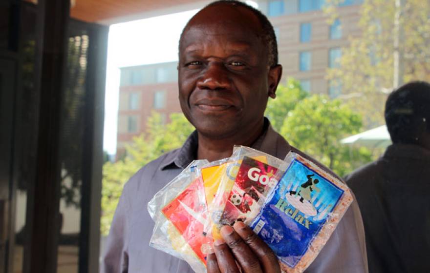 Ochan Otim and sachets