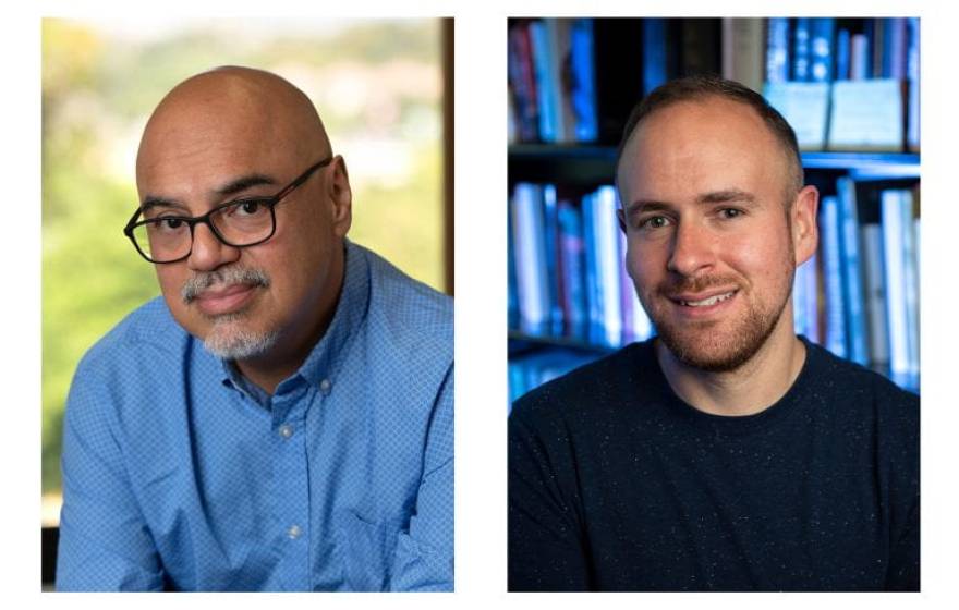 Portraits of Héctor Tobar (left) and Roland Betancourt