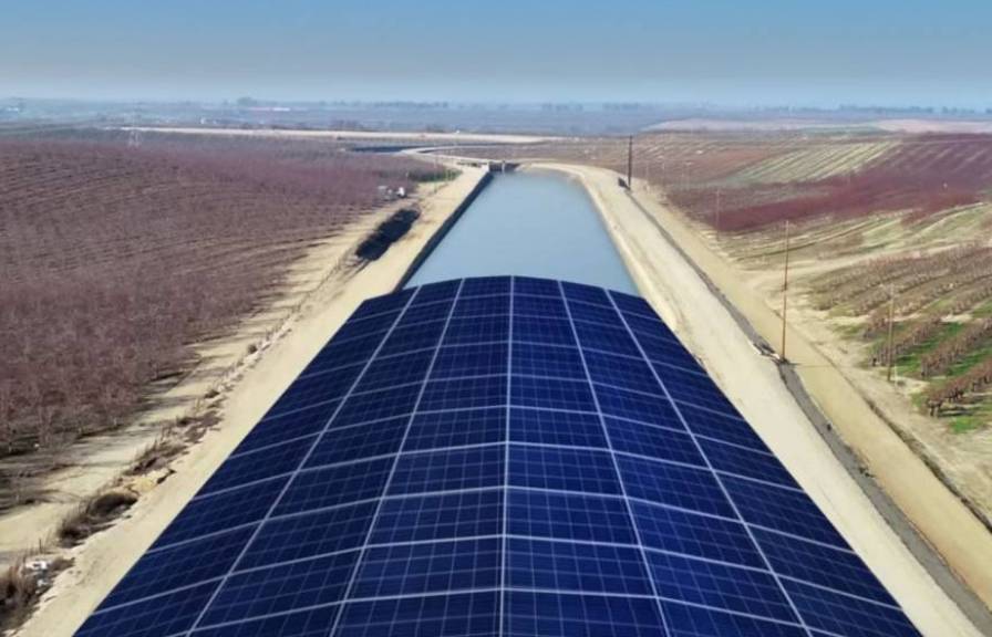Project Nexus solar canopy over a canal design in the Central Valley